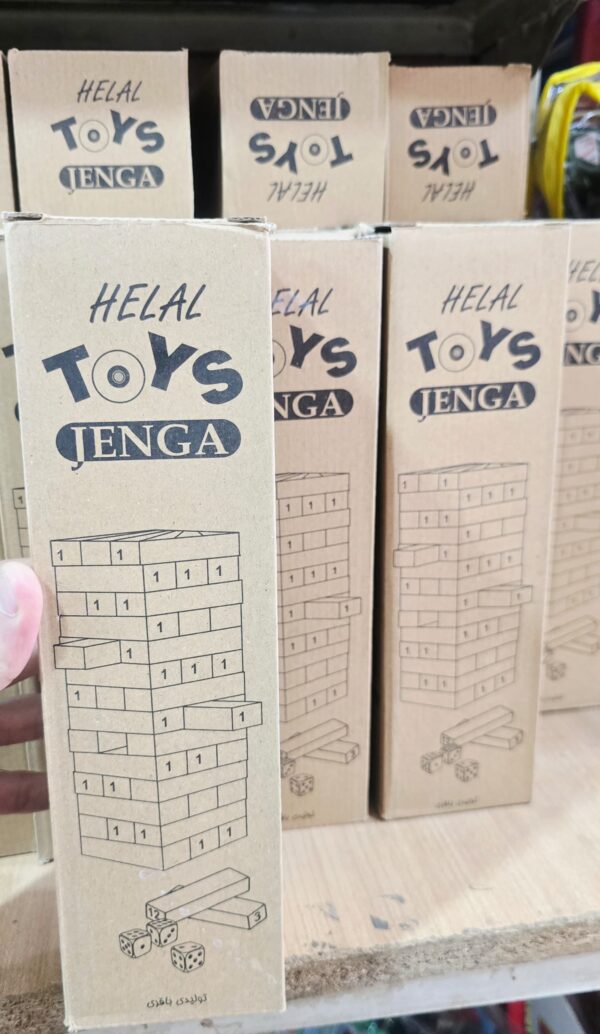 بازی فکری JENGA برج هیجان همراه با تاس 48 قطعه